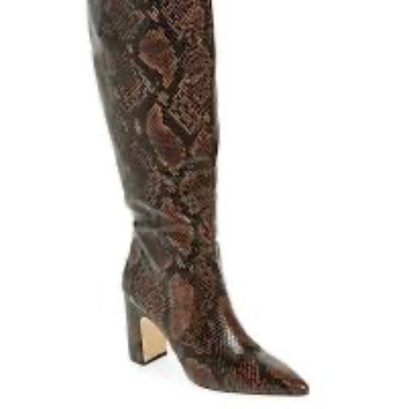 Steve Madden Evey Tall Boot Snakeskin Size 6.5 Wide Calf - Picture 1 of 8